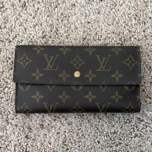Louis Vuitton Black and Gold Monogram Wallet